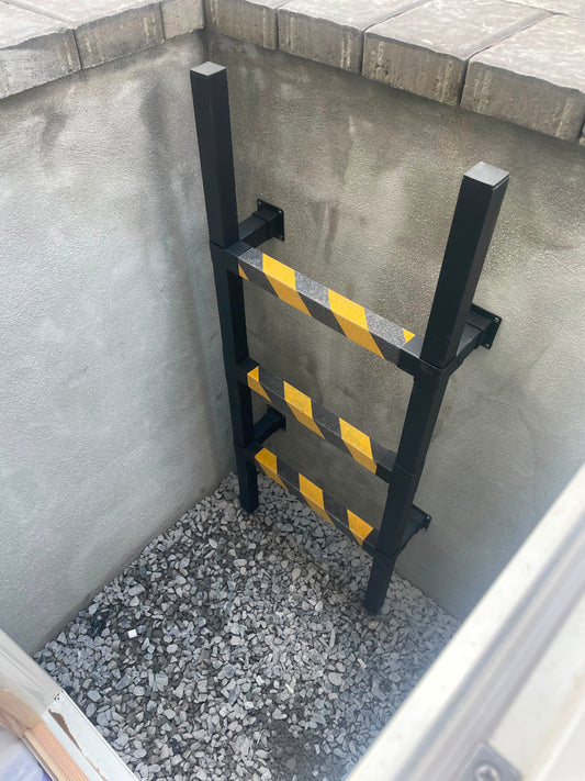 IRONNEST SYSTEM™ STEP™ Egress Ladder | Custom Aluminum Basement Window Well Ladder