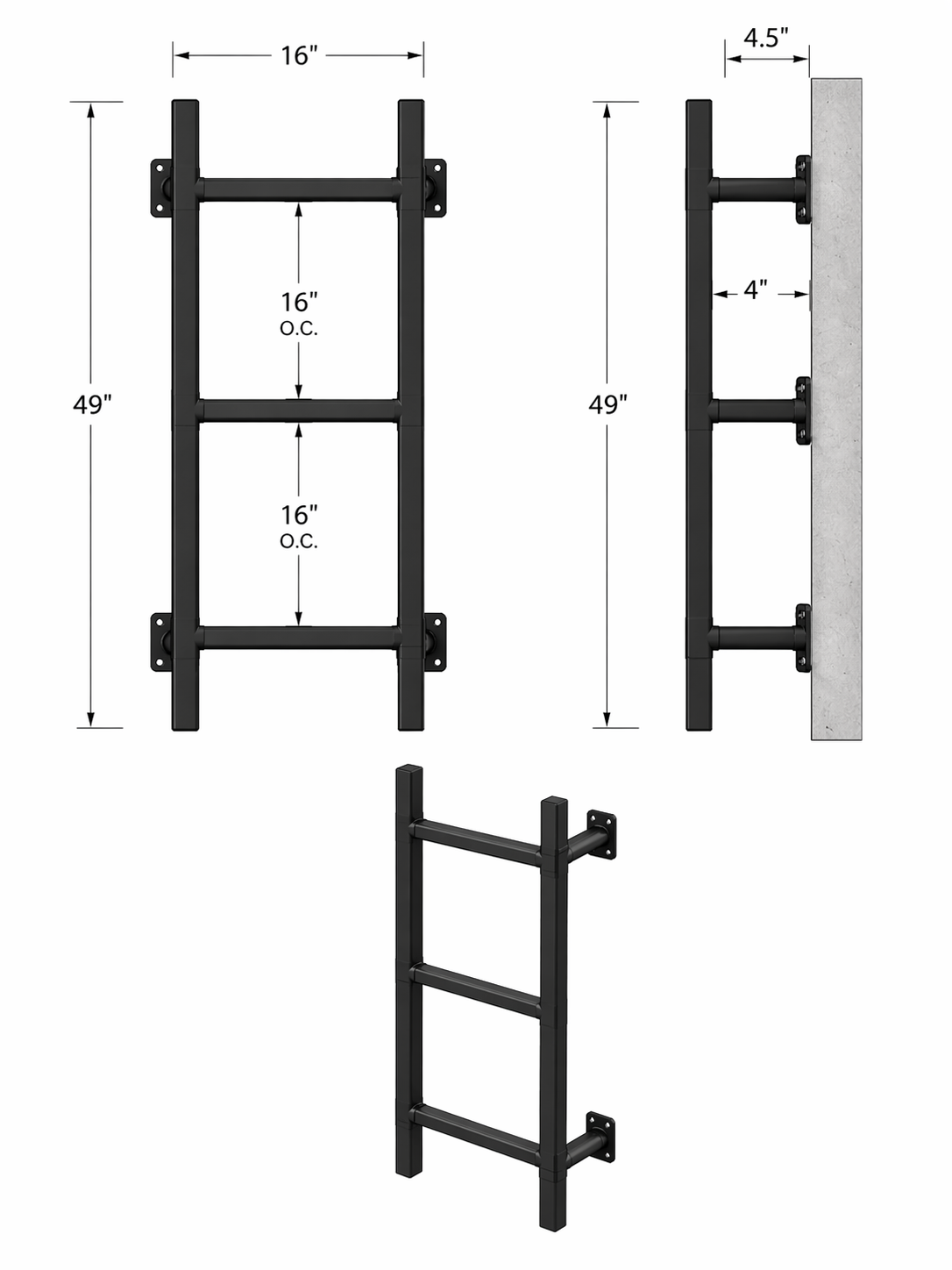 IRONNEST SYSTEM™ STEP™ Egress Ladder | Custom Aluminum Basement Window Well Ladder